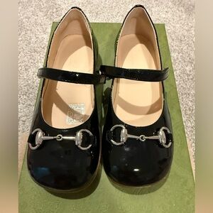 Gucci Black Patent Leather Kids Dress Shoes